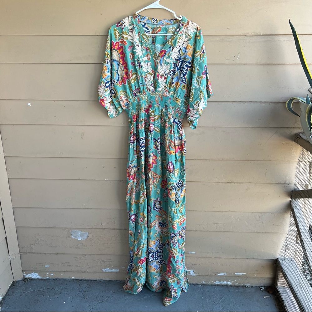 Love Kyla Floral Embroidered Maxi Dress Size L Summer Casual Vacation Resortwear